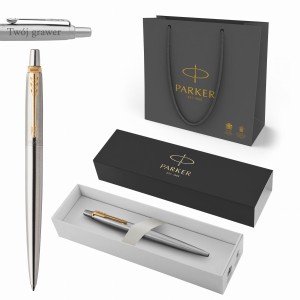 Grawer - PARKER Długopis JOTTER srebrny ze złotem STAINLESS STEEL GT