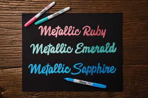 Sharpie Permanent Marker Fine Metaliczne mix 3 - niebieski, czerwony, zielony, 2067103