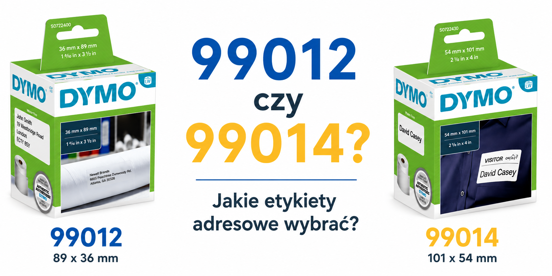 DYMO 99012 czy 99014 – jakie etykiety adresowe wybrać?